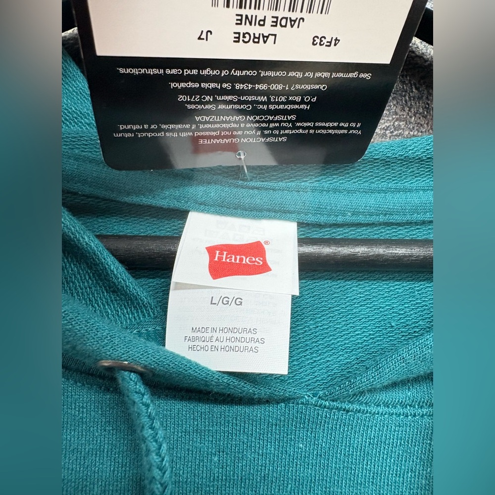 🧿PRICE FIRM🧿 HANES crop top Teal Hoodie for Women - Picture 6 of 14